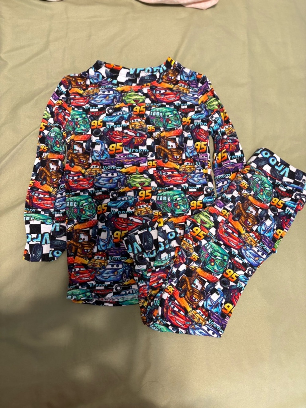 Bamboo Lightning McQueen Cars Pajama Set - Multicolor